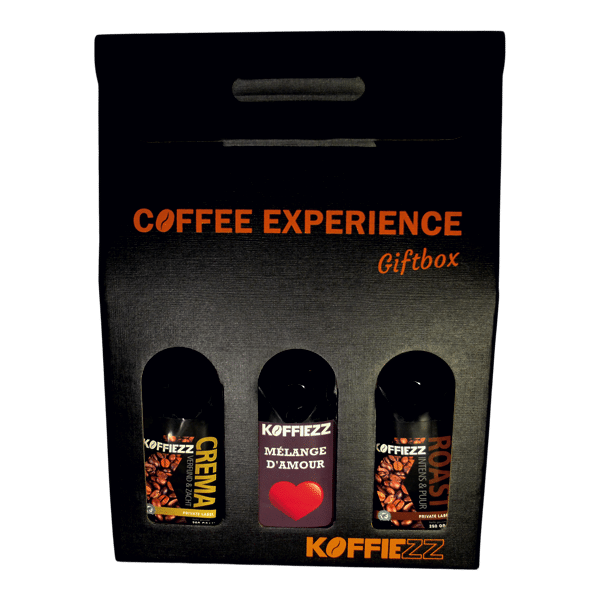 Stoere geschenkdoos met verschillende soorten koffie
