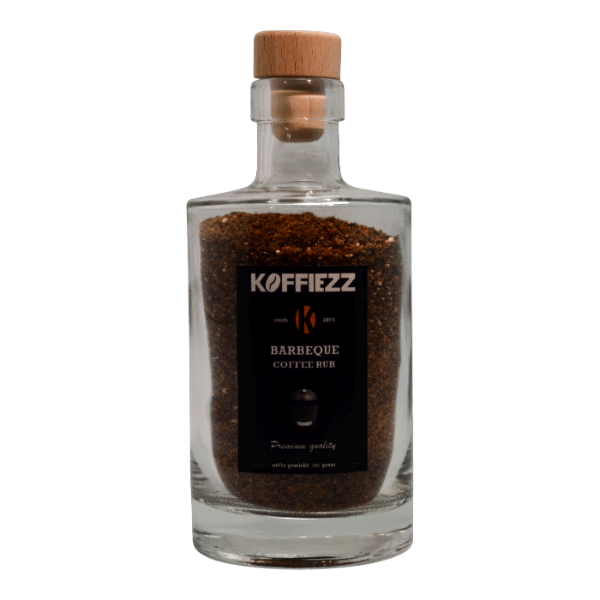 Barbecue koffie rub in een glazen fles