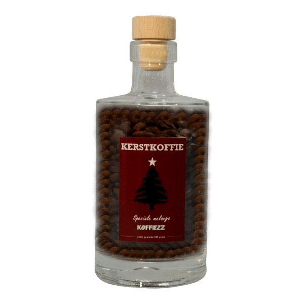 Kerstkoffie in een glazen fles