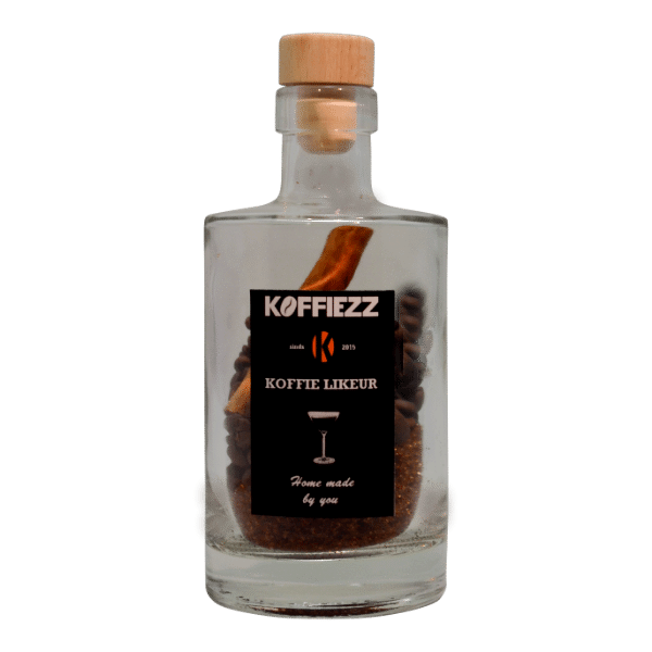 Koffie likeur in een glazen fles